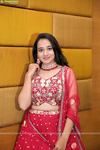 Bhuvaneshwari in Red Lehenga Choli