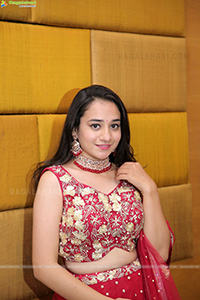 Bhuvaneshwari in Red Lehenga Choli