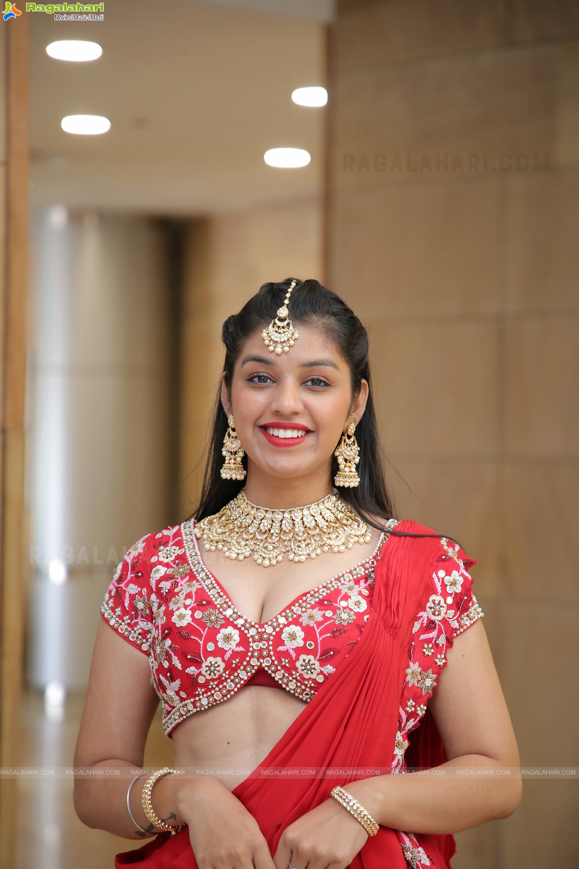 Shruti Shetty in Red Lehenga Choli, HD Photo Gallery