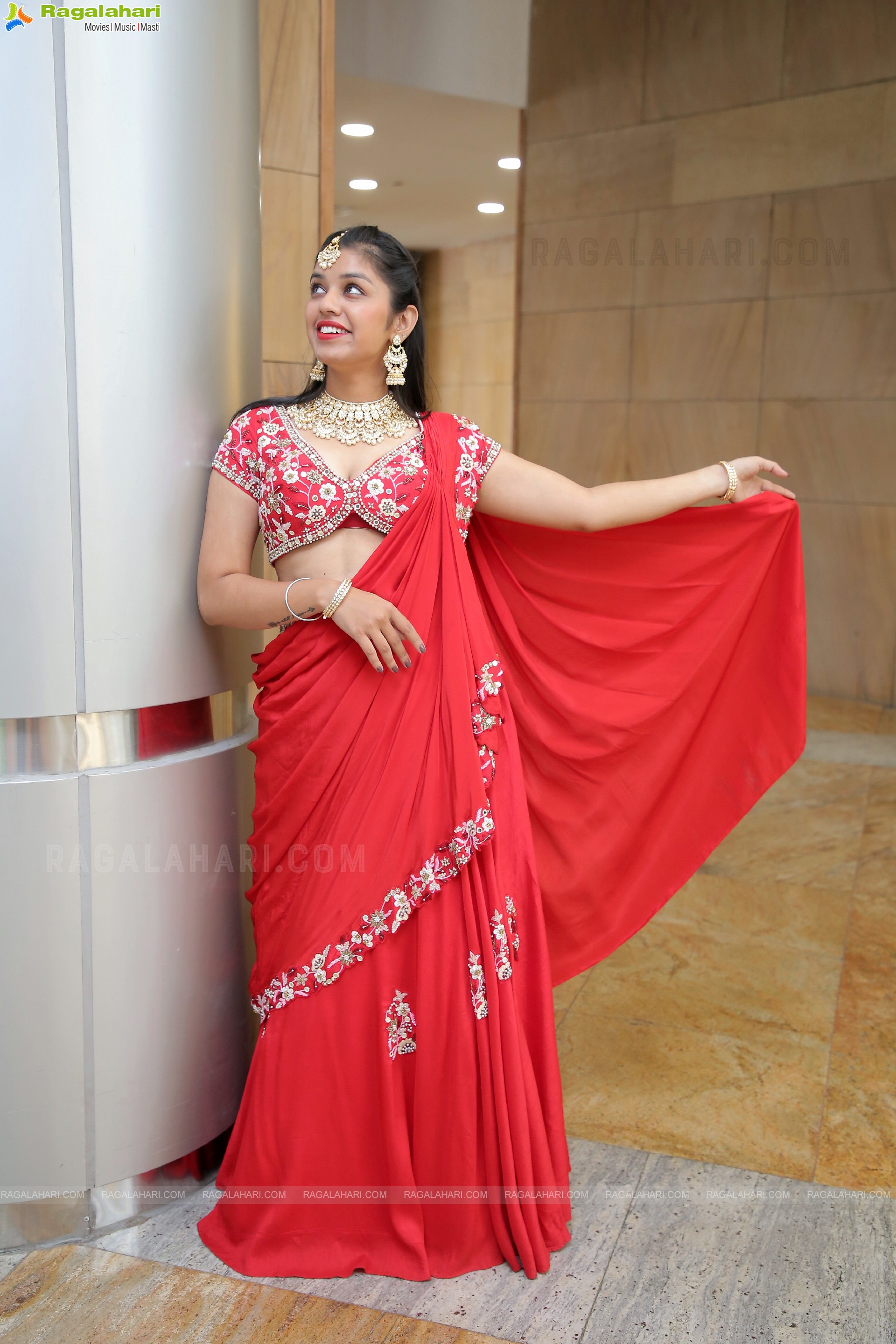 Shruti Shetty in Red Lehenga Choli, HD Photo Gallery