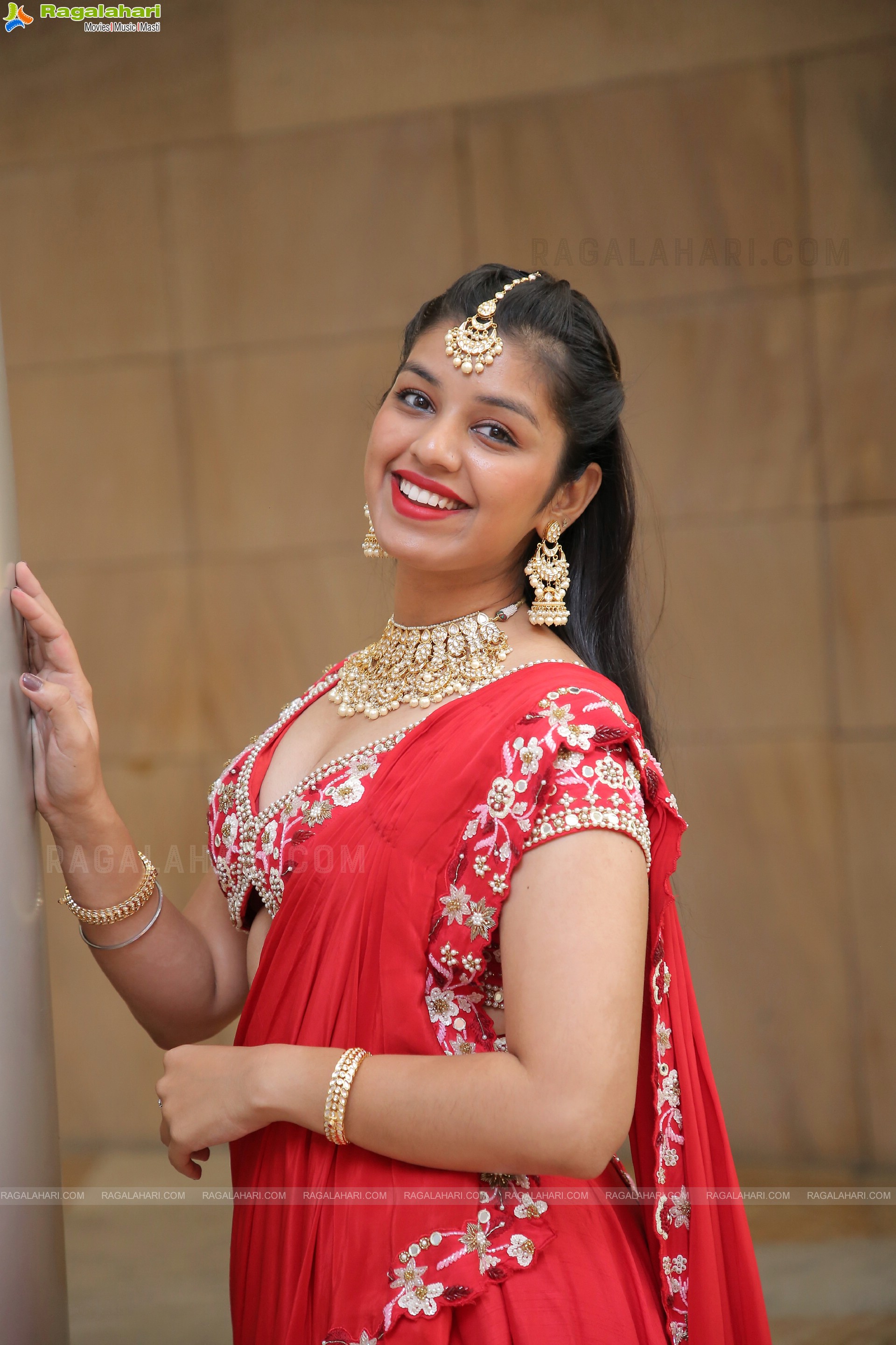 Shruti Shetty in Red Lehenga Choli, HD Photo Gallery