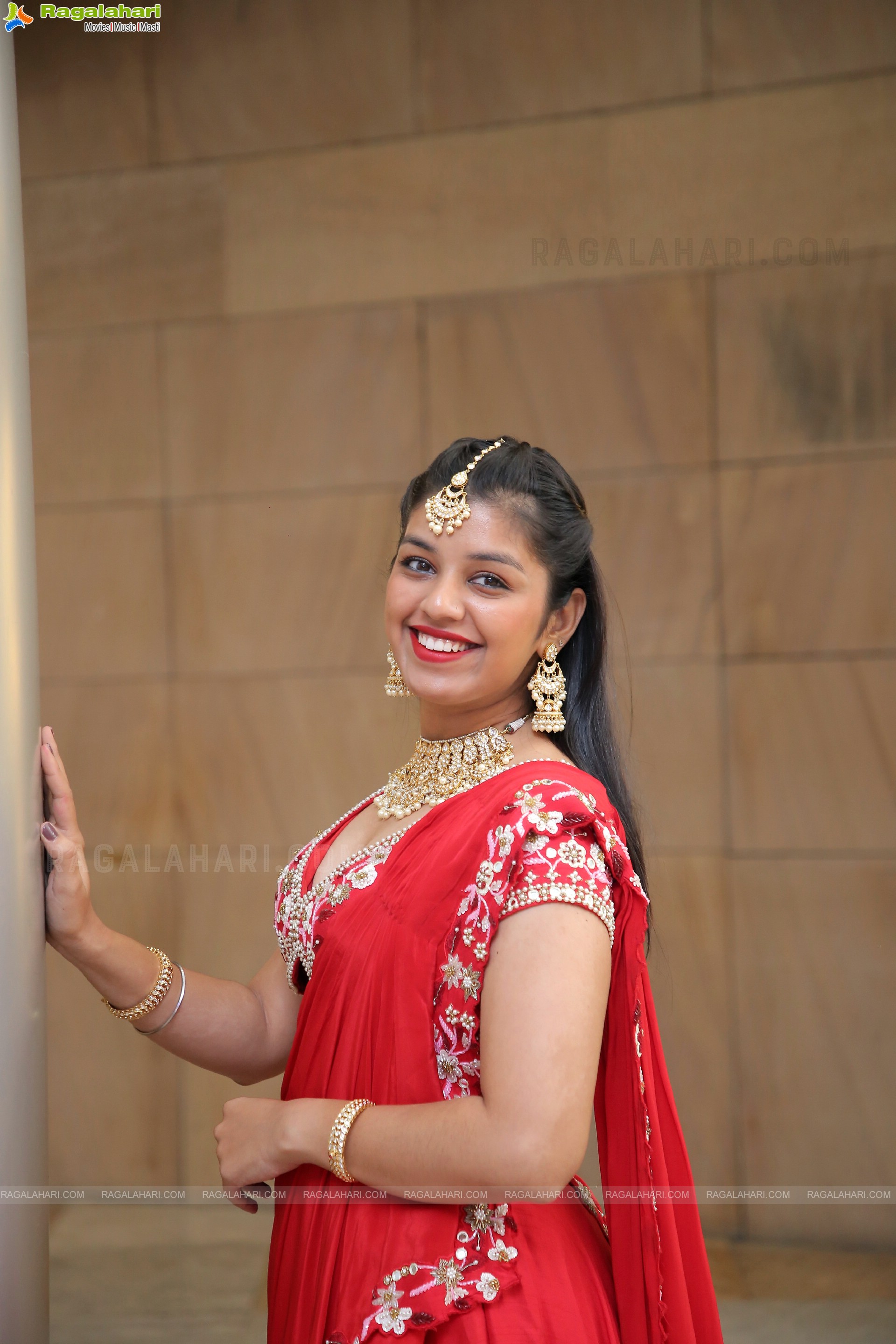 Shruti Shetty in Red Lehenga Choli, HD Photo Gallery