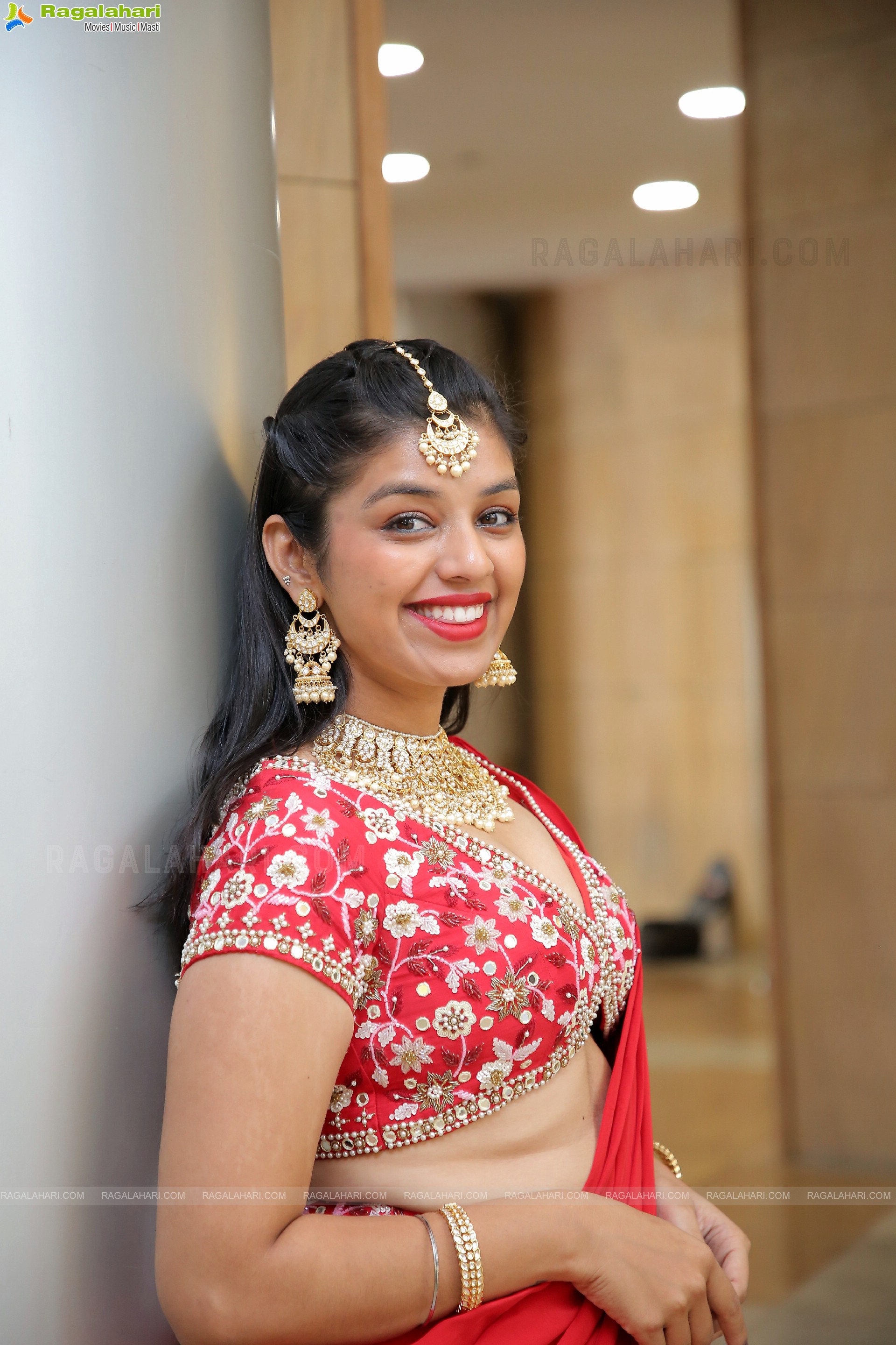 Shruti Shetty in Red Lehenga Choli, HD Photo Gallery