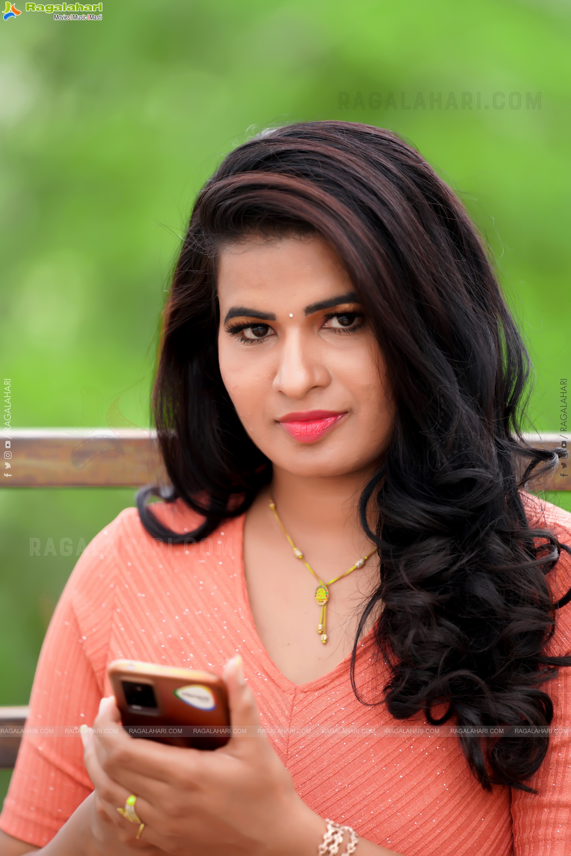 Anusha Venugopal in Orange Mini Dress, Exclusive Photo Shoot