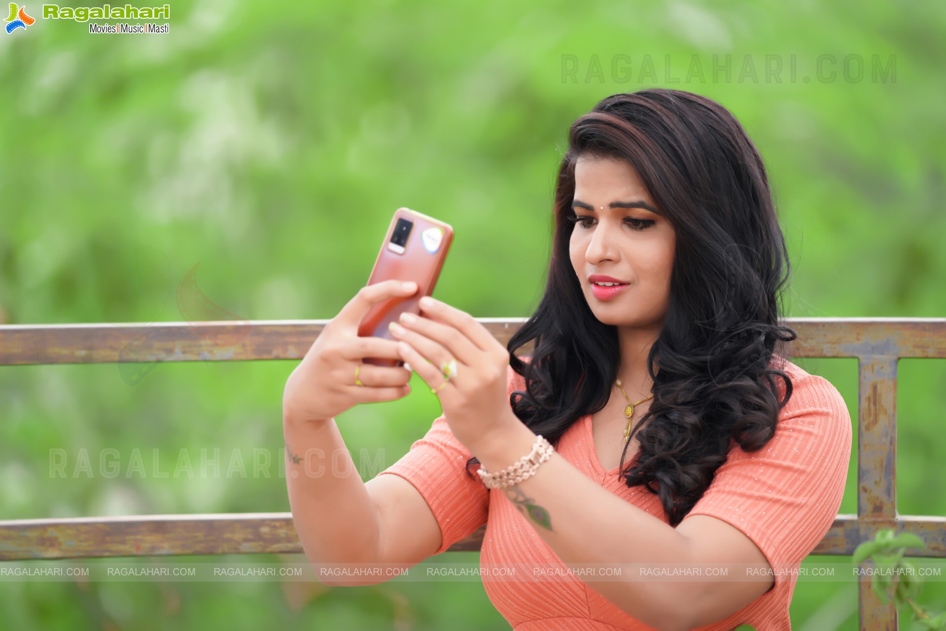 Anusha Venugopal in Orange Mini Dress, Exclusive Photo Shoot