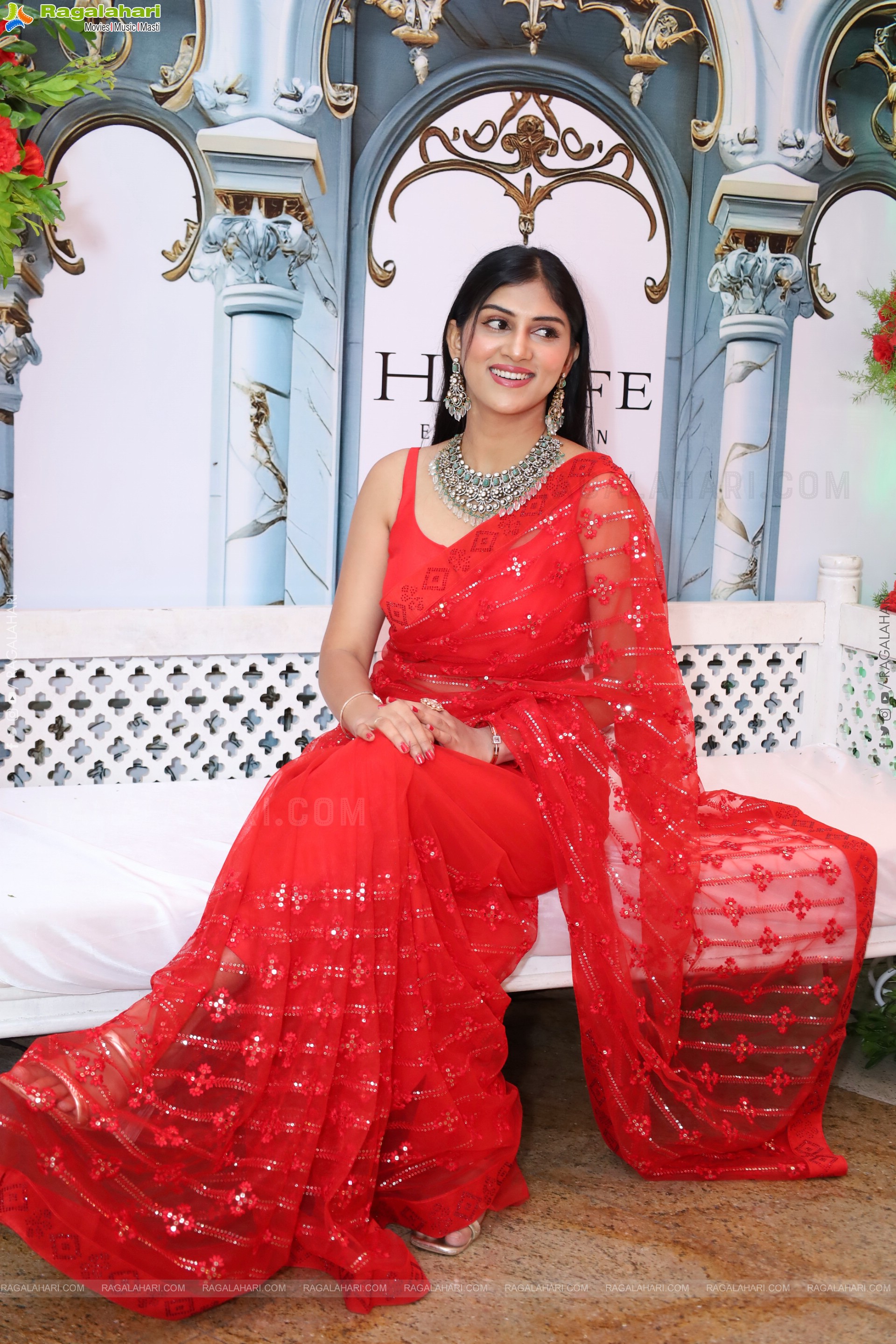 Aparna Reddy stills in Red Saree, HD Gallery