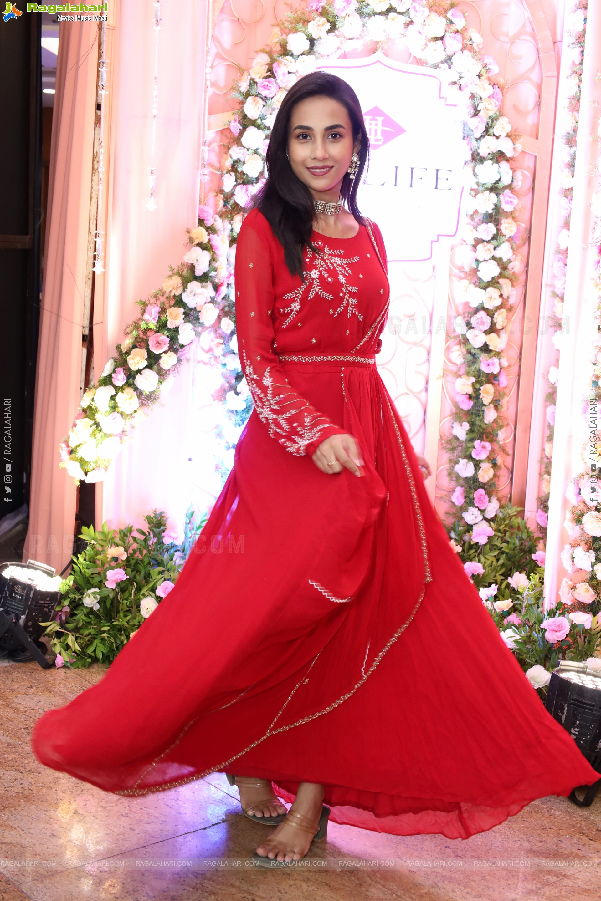 Nishat Shaik stills in Red Dress, HD Gallery