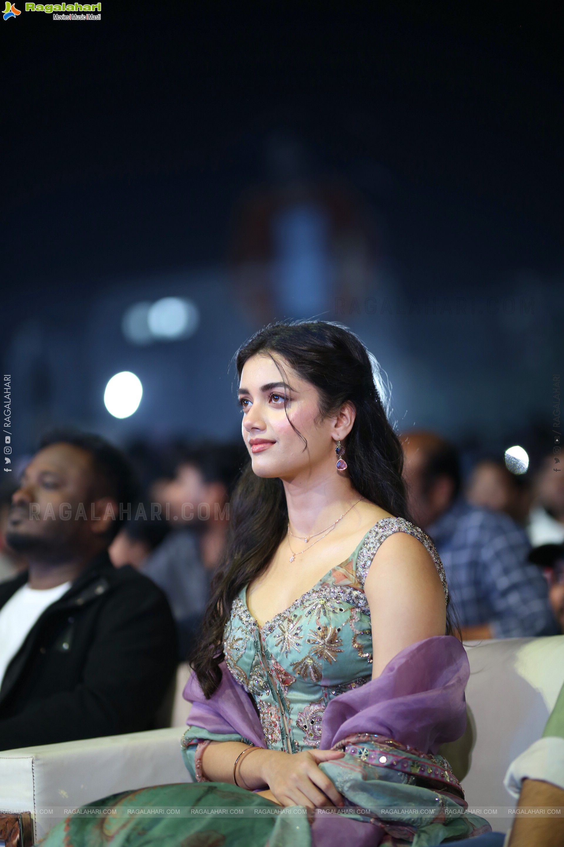 Bhagyashri Borse at Andhra King Taluka Trailer Launch, HD Gallery