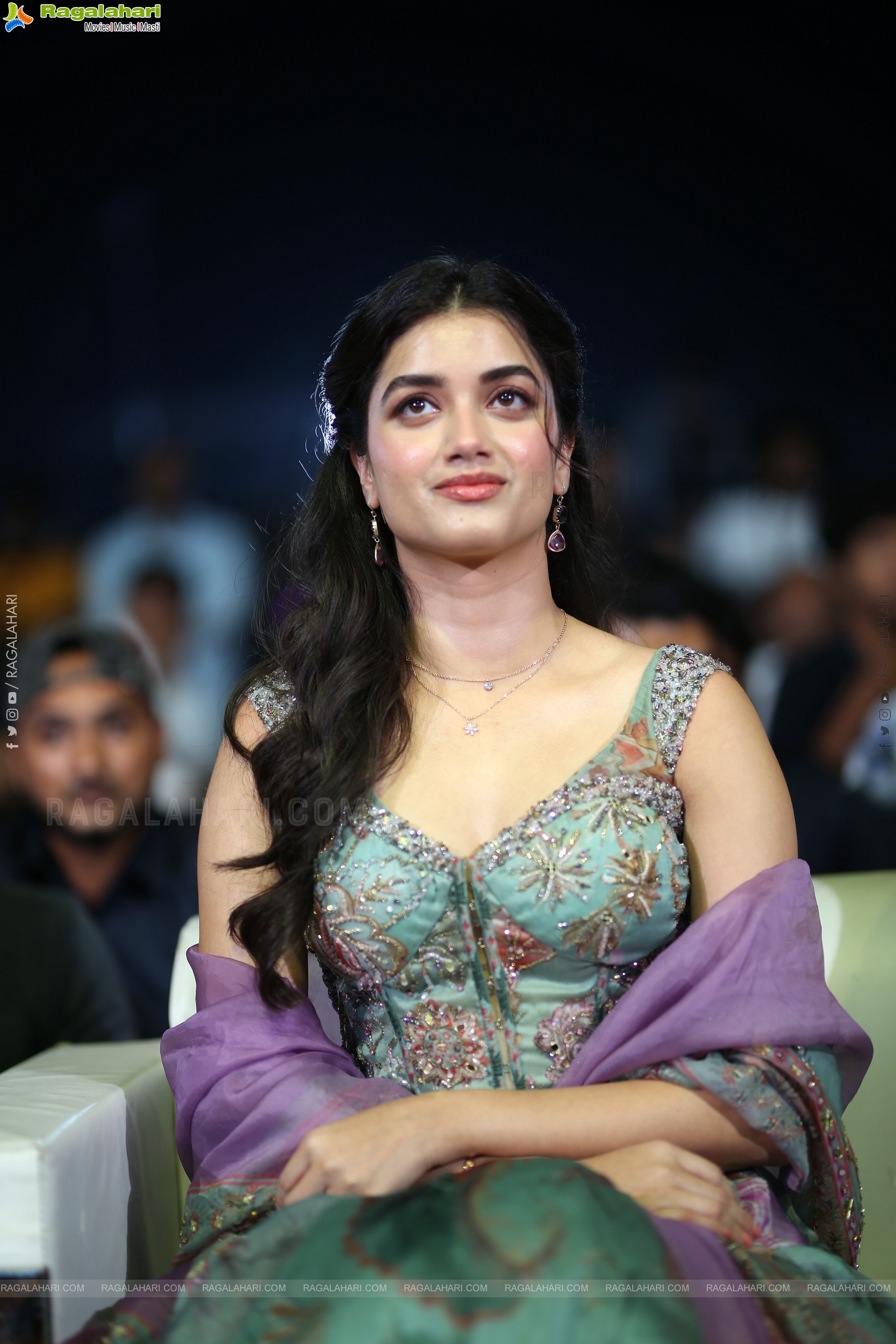 Bhagyashri Borse at Andhra King Taluka Trailer Launch, HD Gallery