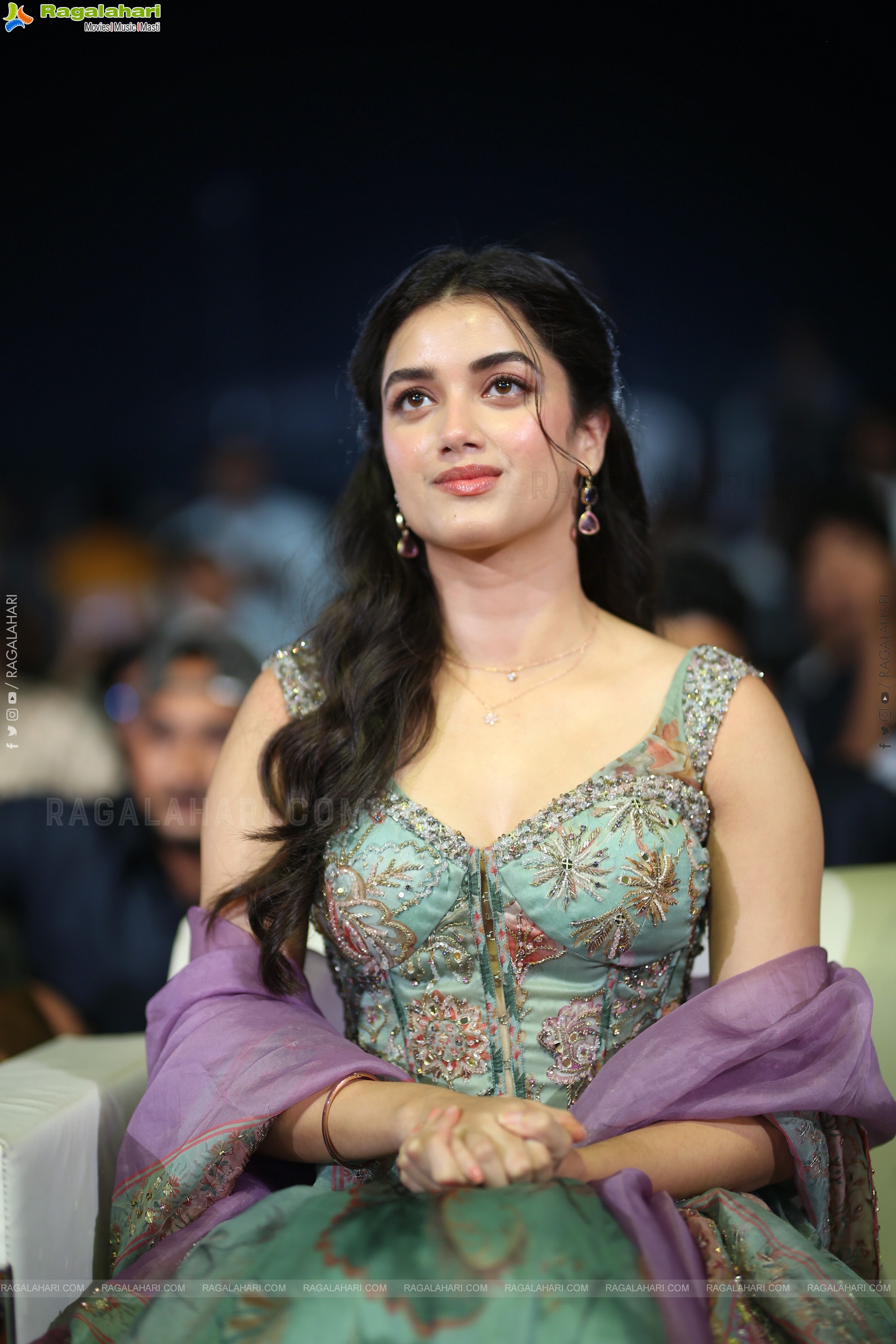 Bhagyashri Borse at Andhra King Taluka Trailer Launch, HD Gallery