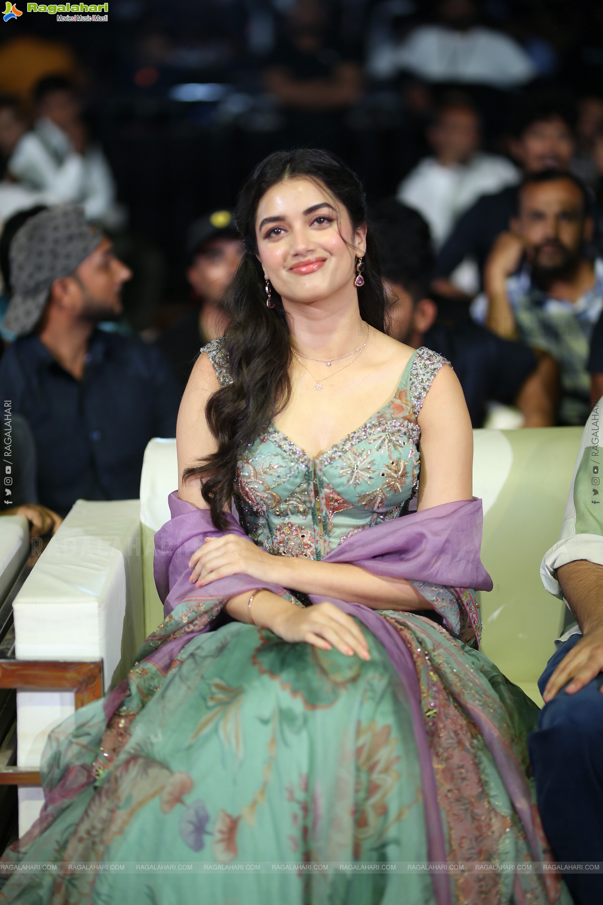 Bhagyashri Borse at Andhra King Taluka Trailer Launch, HD Gallery