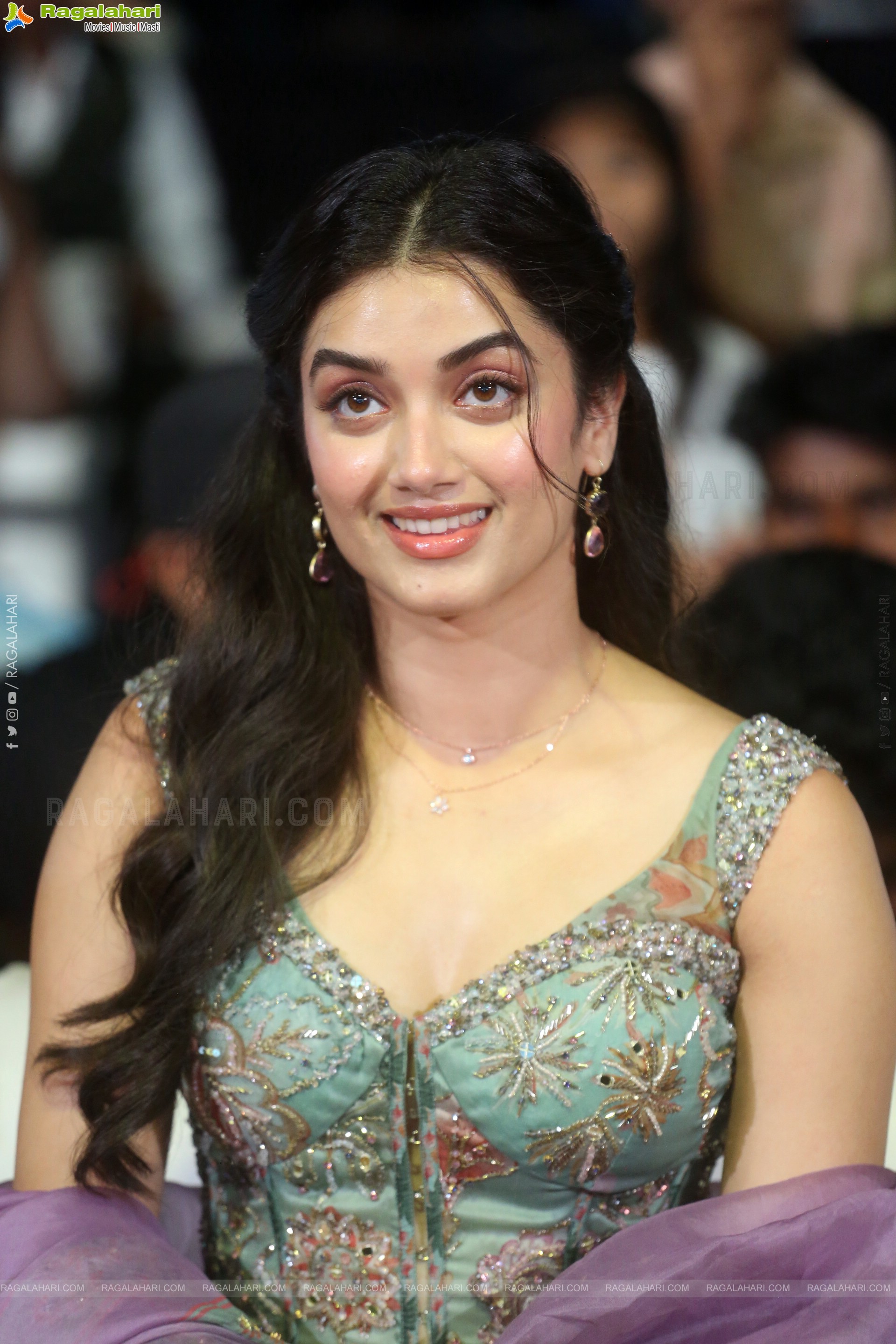 Bhagyashri Borse at Andhra King Taluka Trailer Launch, HD Gallery