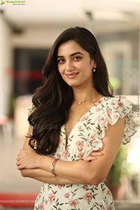 Bhagyashri Borse at Andhra King Taluka Interview, HD Gallery