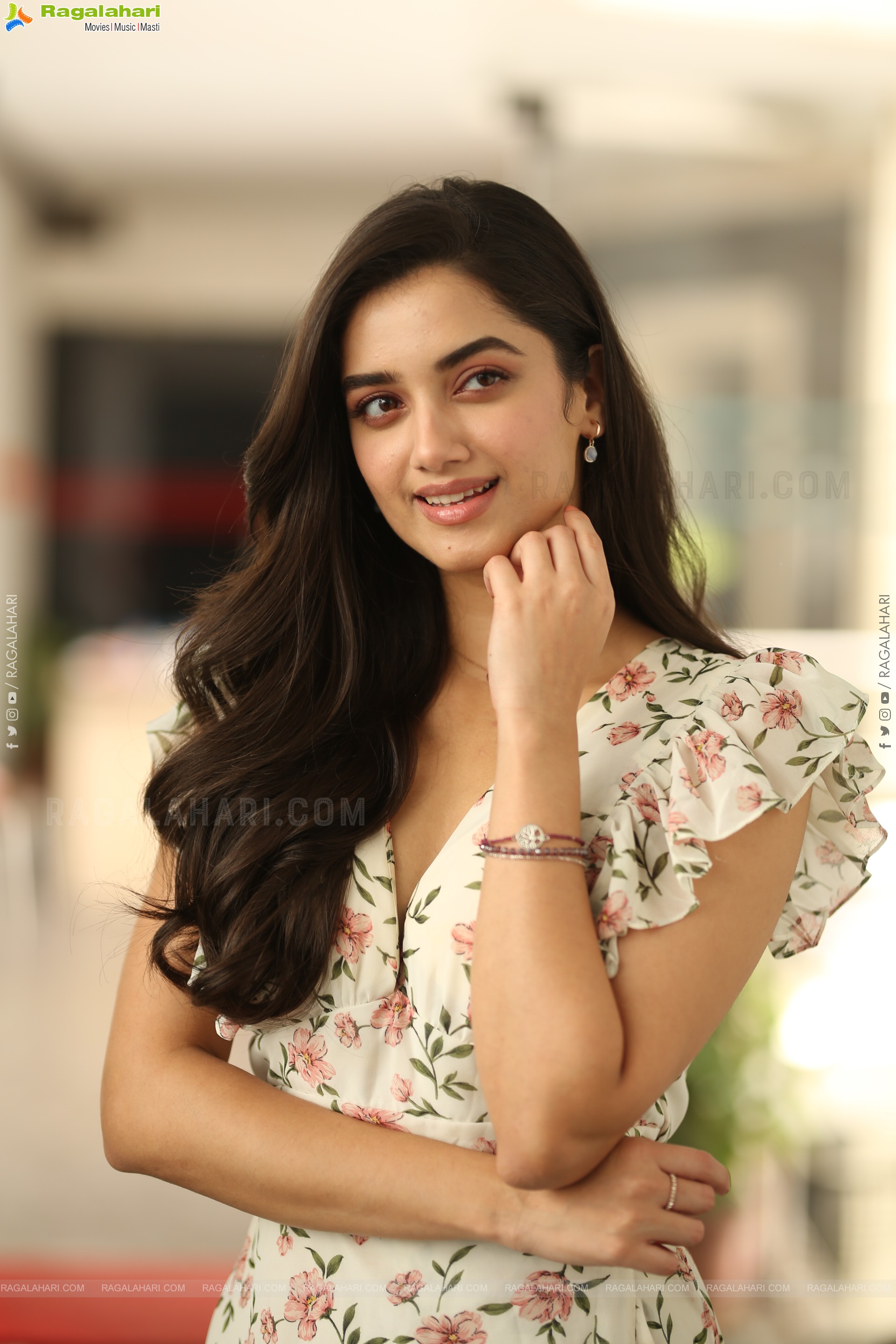 Bhagyashri Borse at Andhra King Taluka Interview, HD Gallery