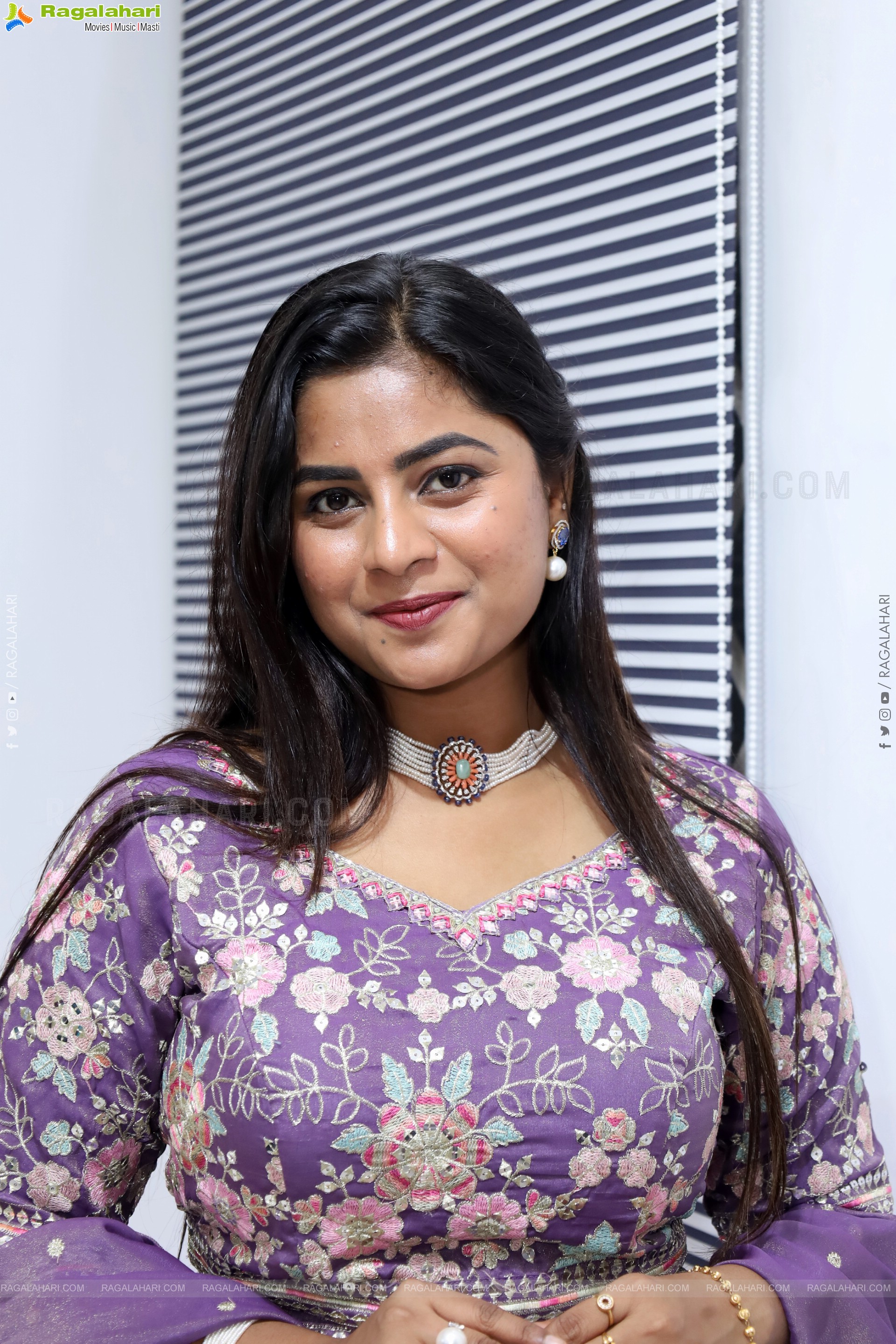 Siri Papa stills in Violet Designer Dress, HD Gallery