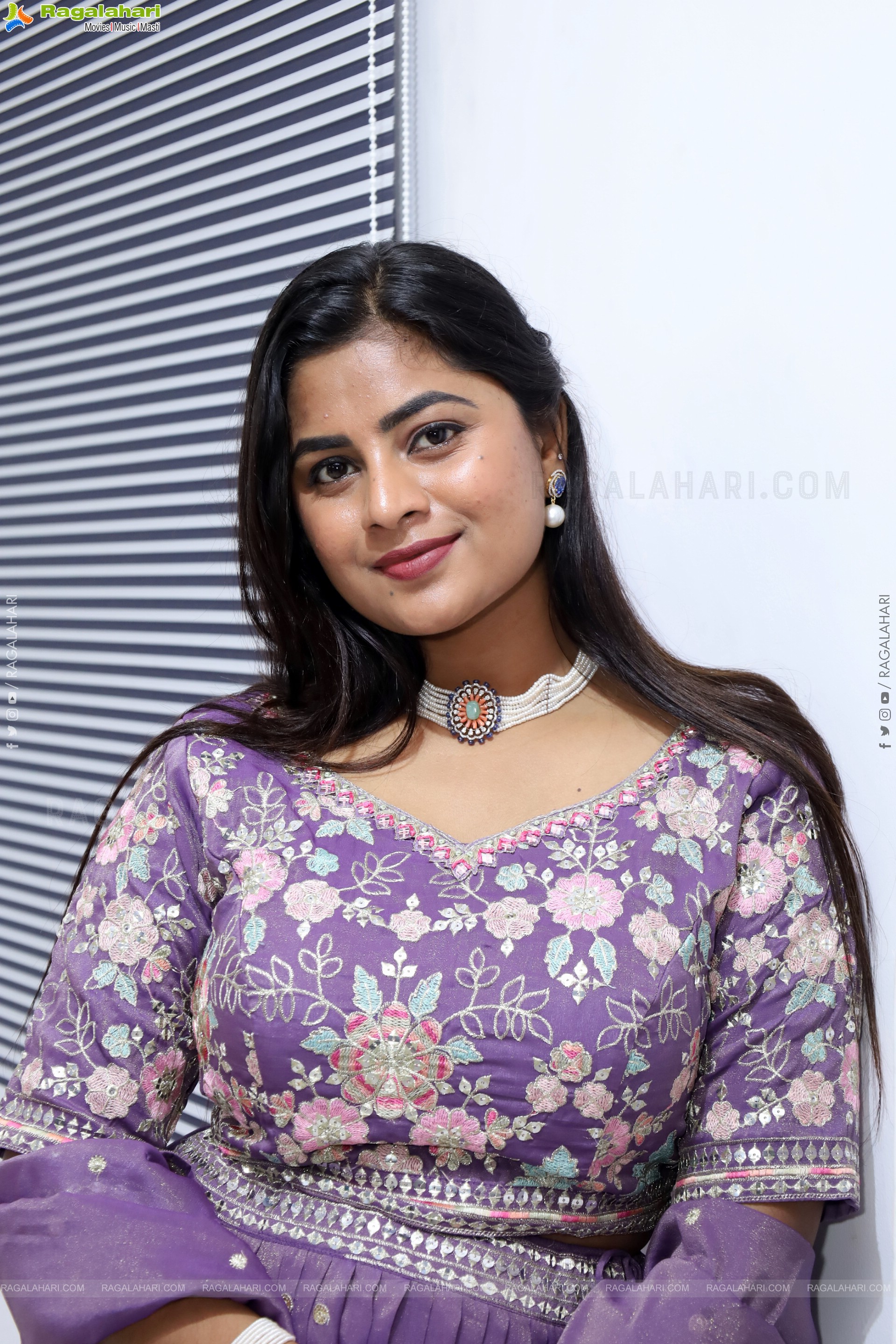 Siri Papa stills in Violet Designer Dress, HD Gallery