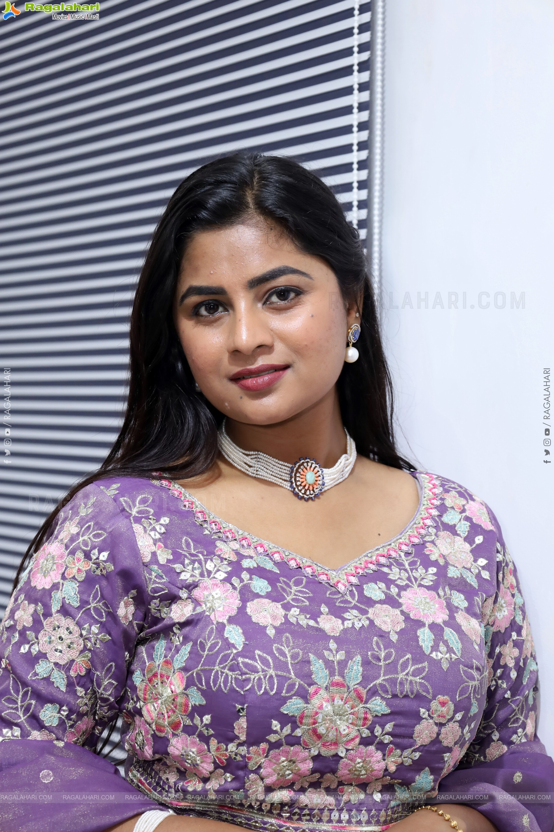 Siri Papa stills in Violet Designer Dress, HD Gallery