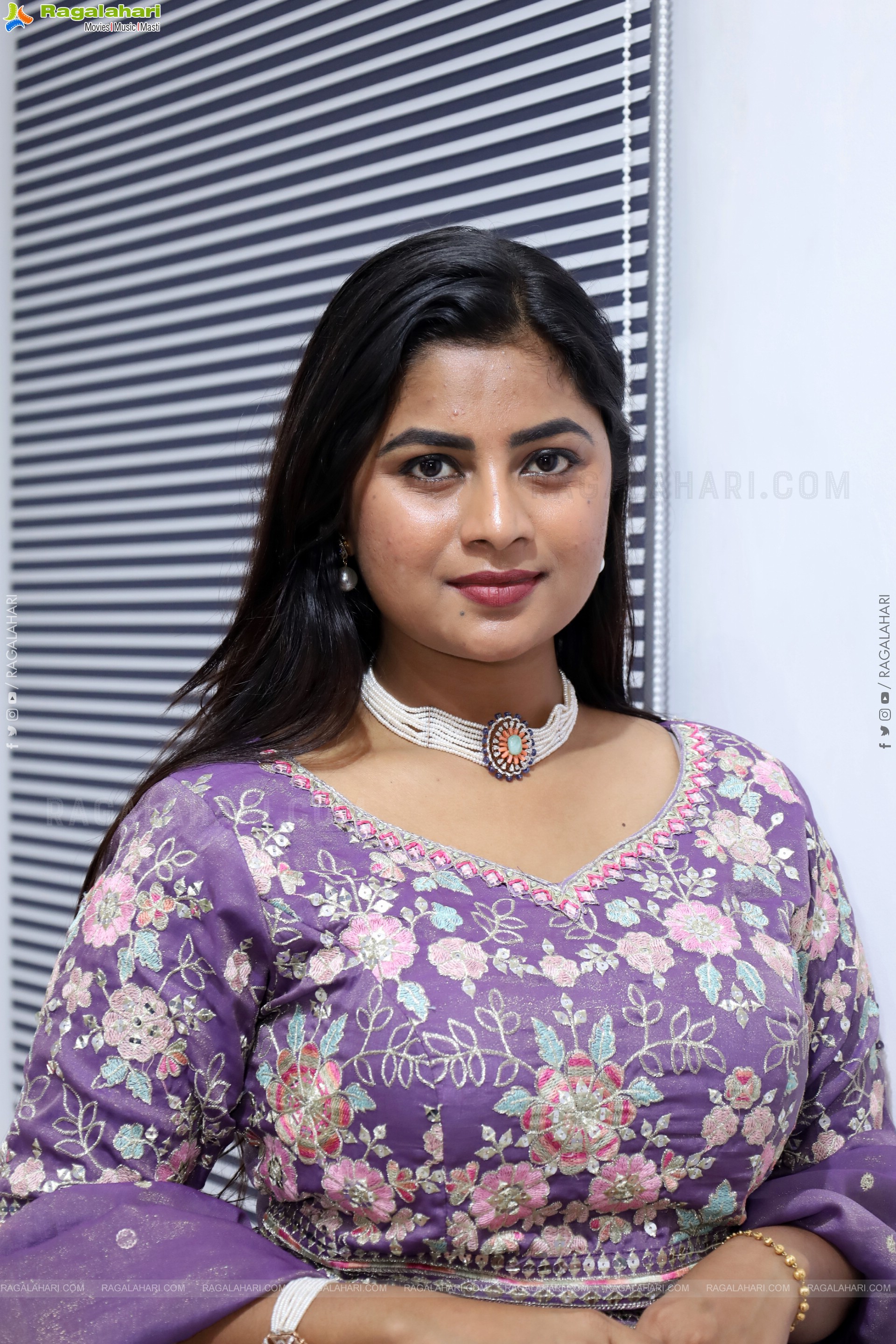 Siri Papa stills in Violet Designer Dress, HD Gallery