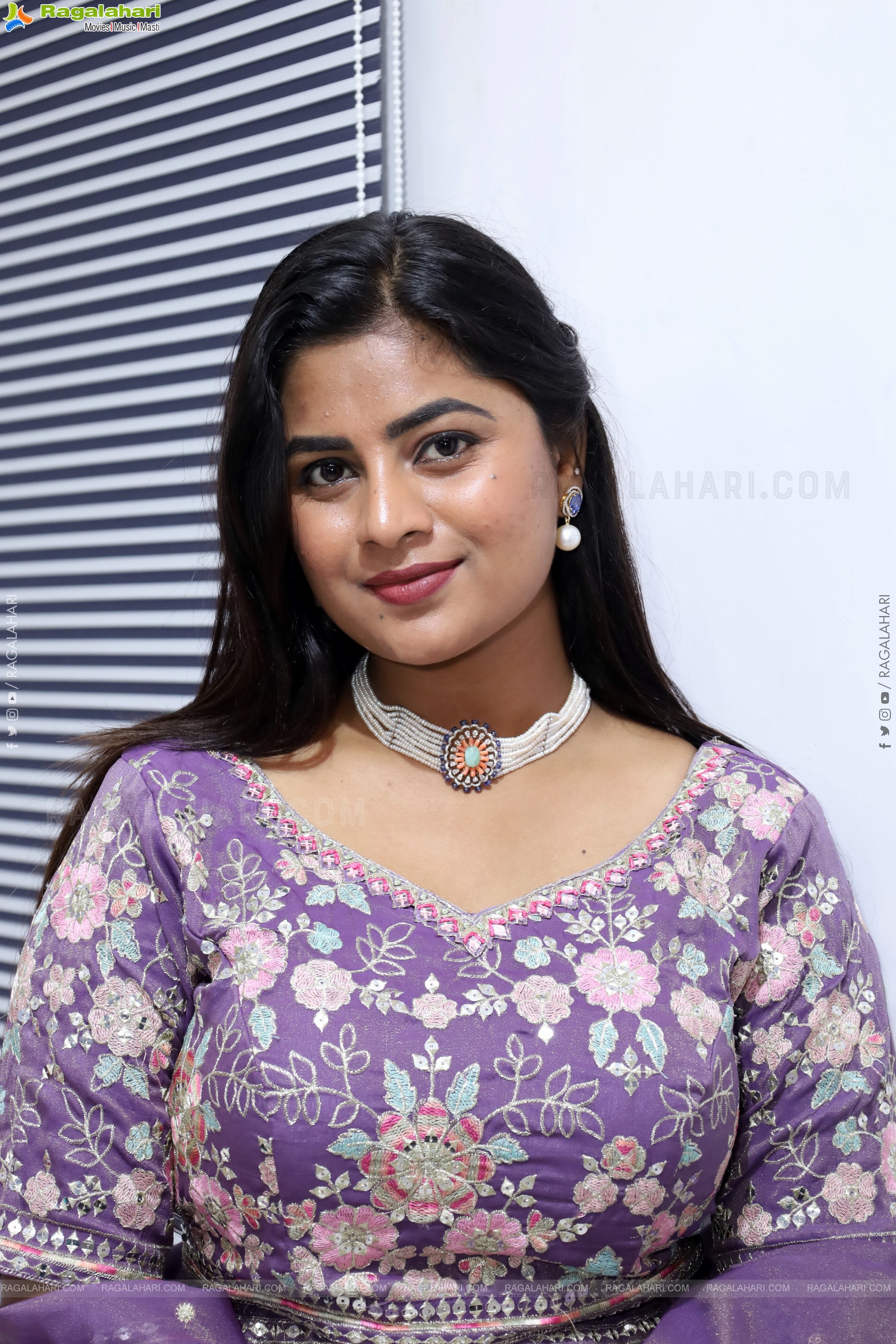 Siri Papa stills in Violet Designer Dress, HD Gallery