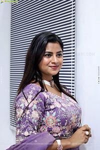 Siri Papa stills in Violet Designer Dress