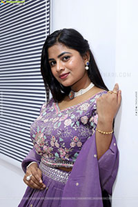 Siri Papa stills in Violet Designer Dress