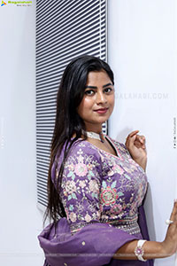 Siri Papa stills in Violet Designer Dress