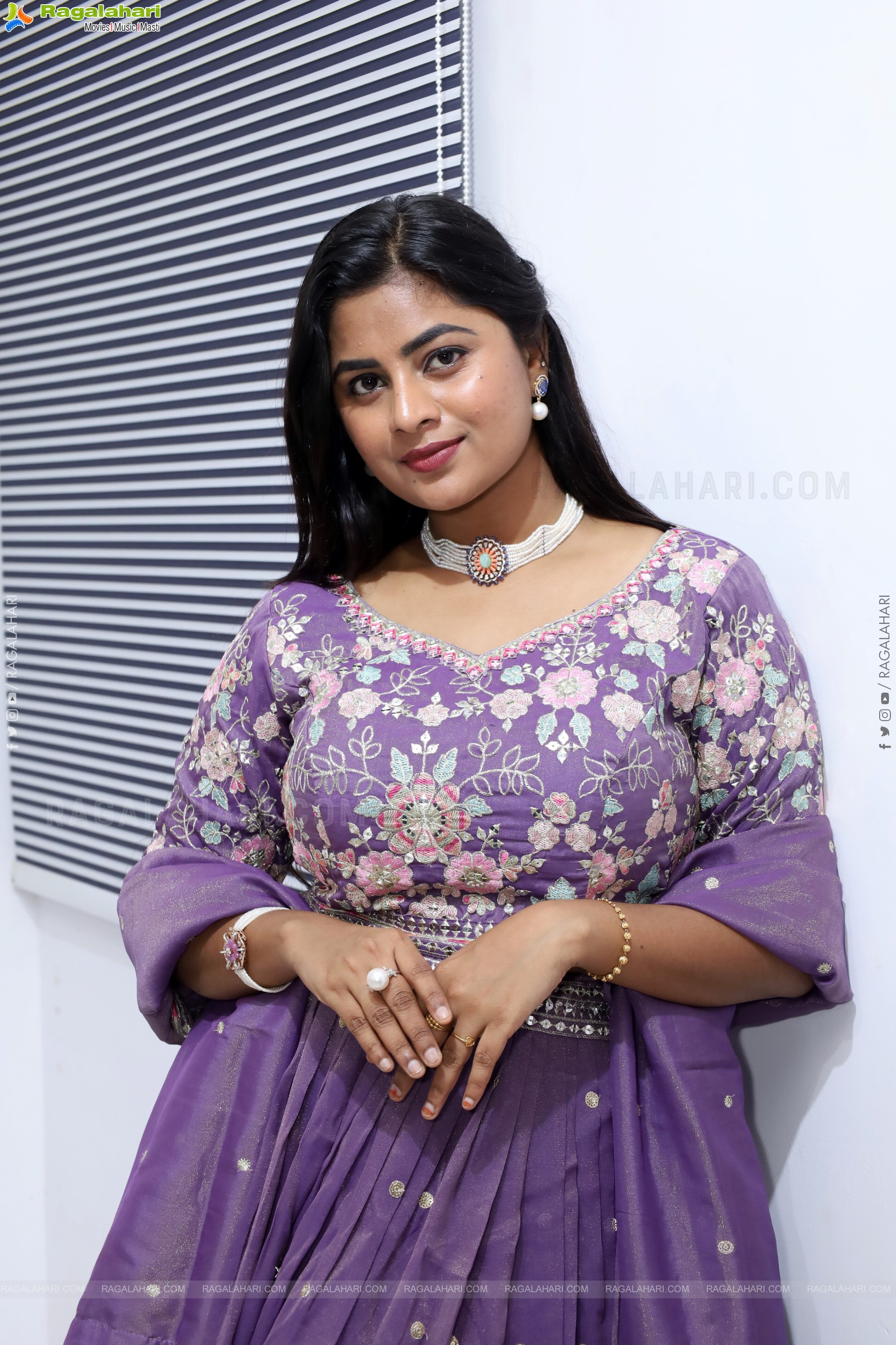 Siri Papa stills in Violet Designer Dress, HD Gallery