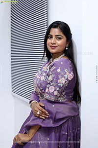 Siri Papa stills in Violet Designer Dress