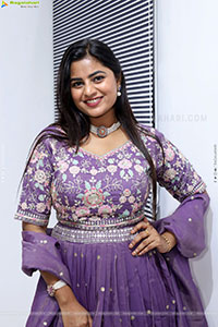 Siri Papa stills in Violet Designer Dress