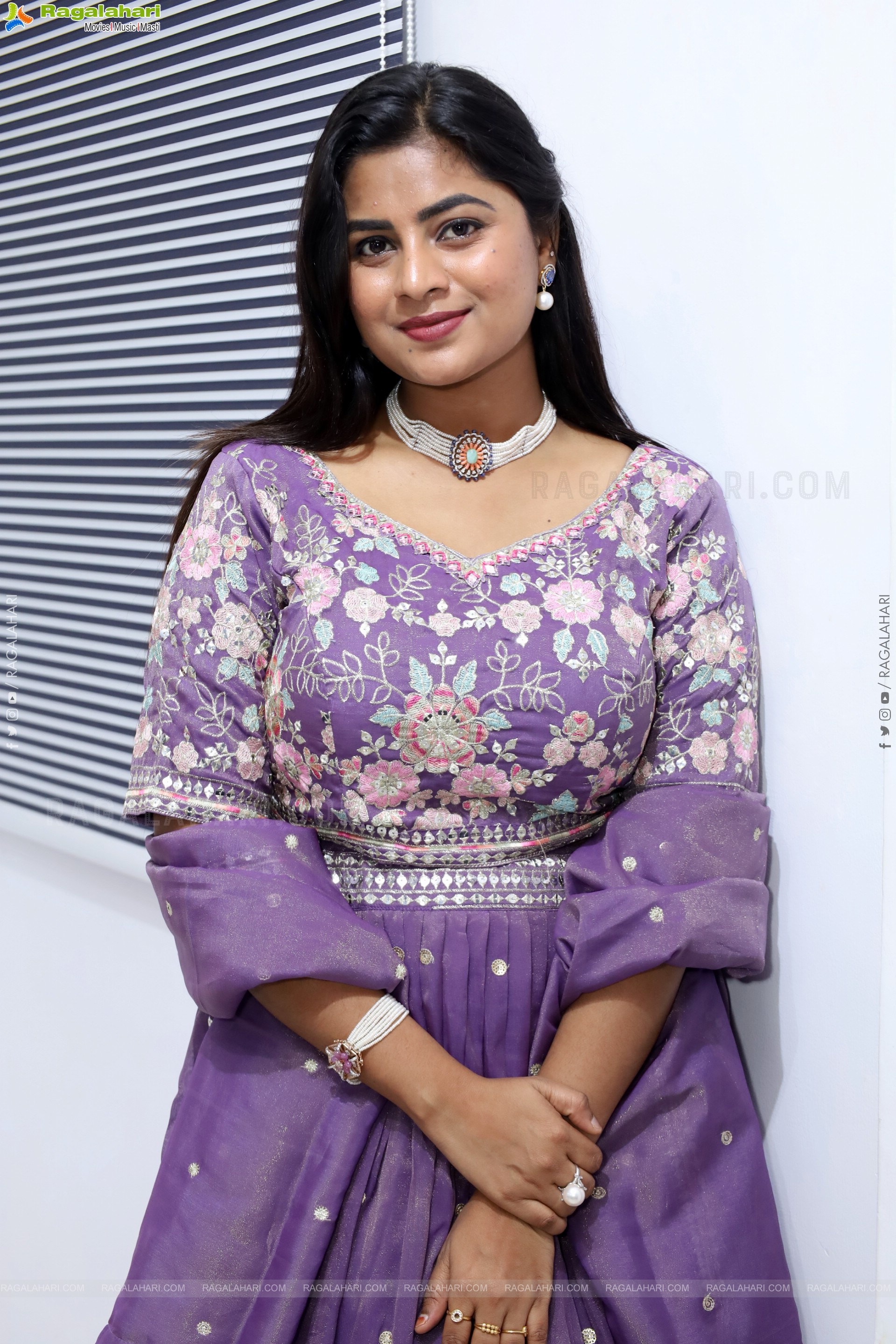 Siri Papa stills in Violet Designer Dress, HD Gallery