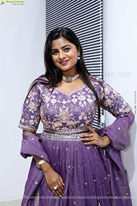Siri Papa stills in Violet Designer Dress