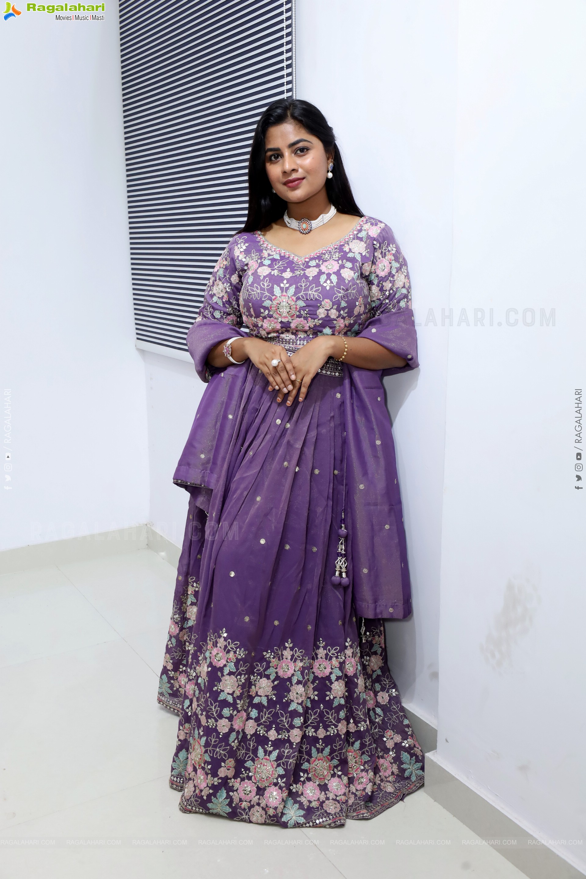 Siri Papa stills in Violet Designer Dress, HD Gallery
