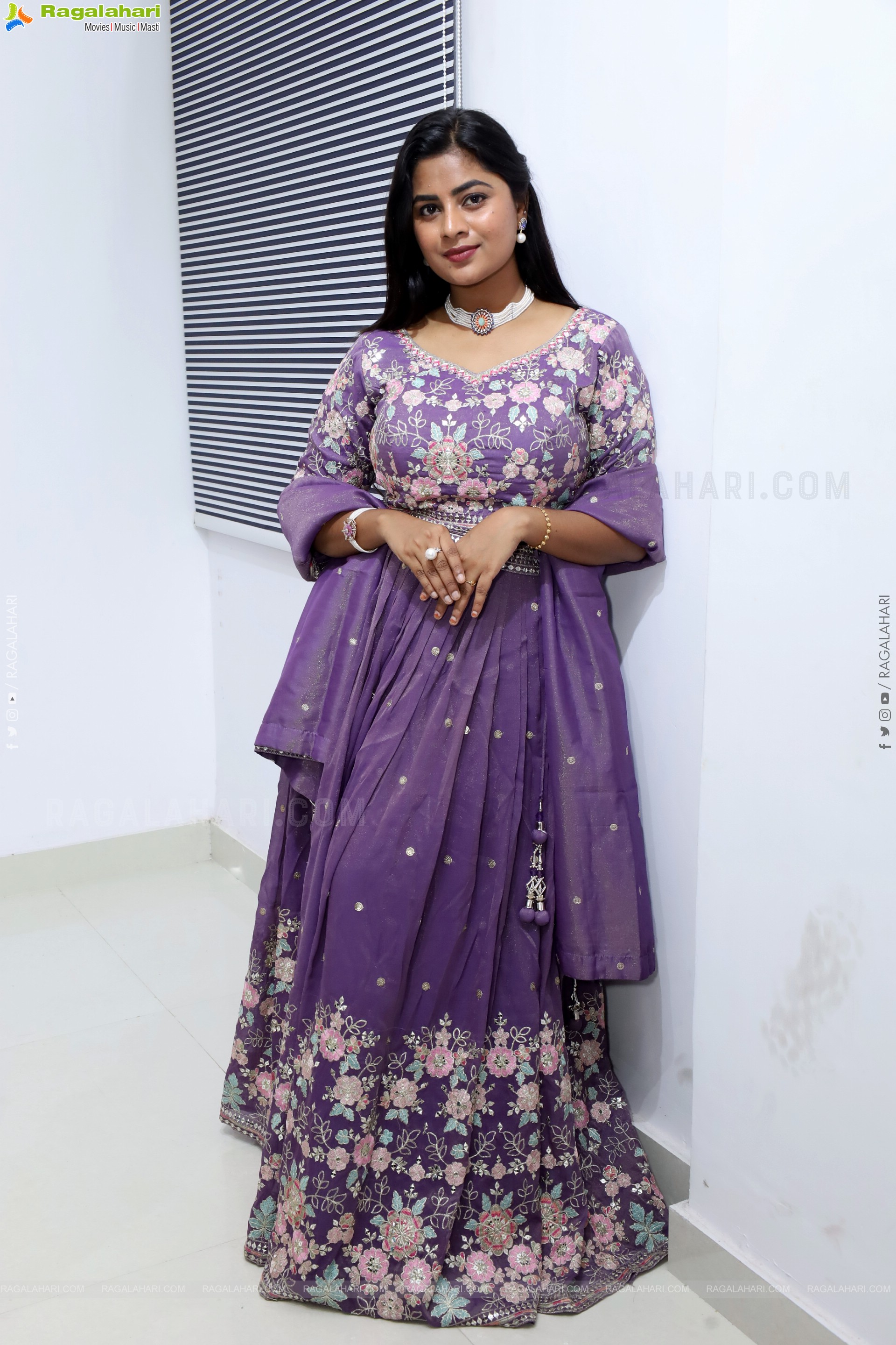 Siri Papa stills in Violet Designer Dress, HD Gallery