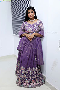 Siri Papa stills in Violet Designer Dress