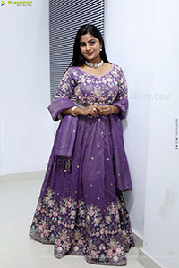 Siri Papa stills in Violet Designer Dress