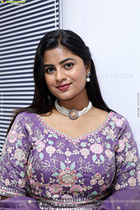 Siri Papa stills in Violet Designer Dress