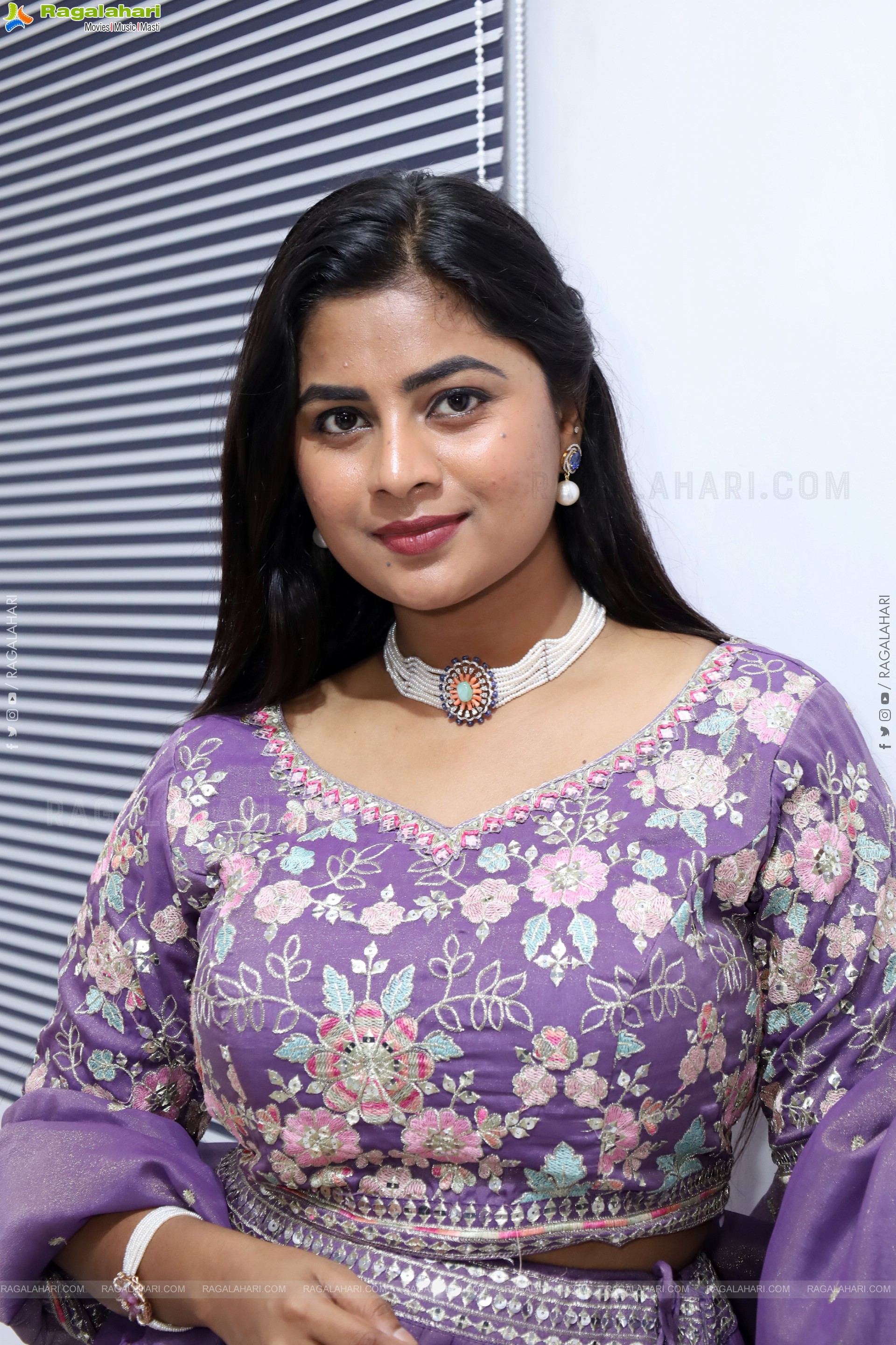 Siri Papa stills in Violet Designer Dress, HD Gallery