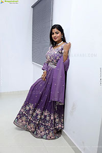 Siri Papa stills in Violet Designer Dress