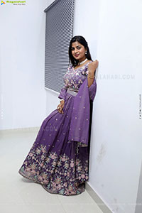 Siri Papa stills in Violet Designer Dress