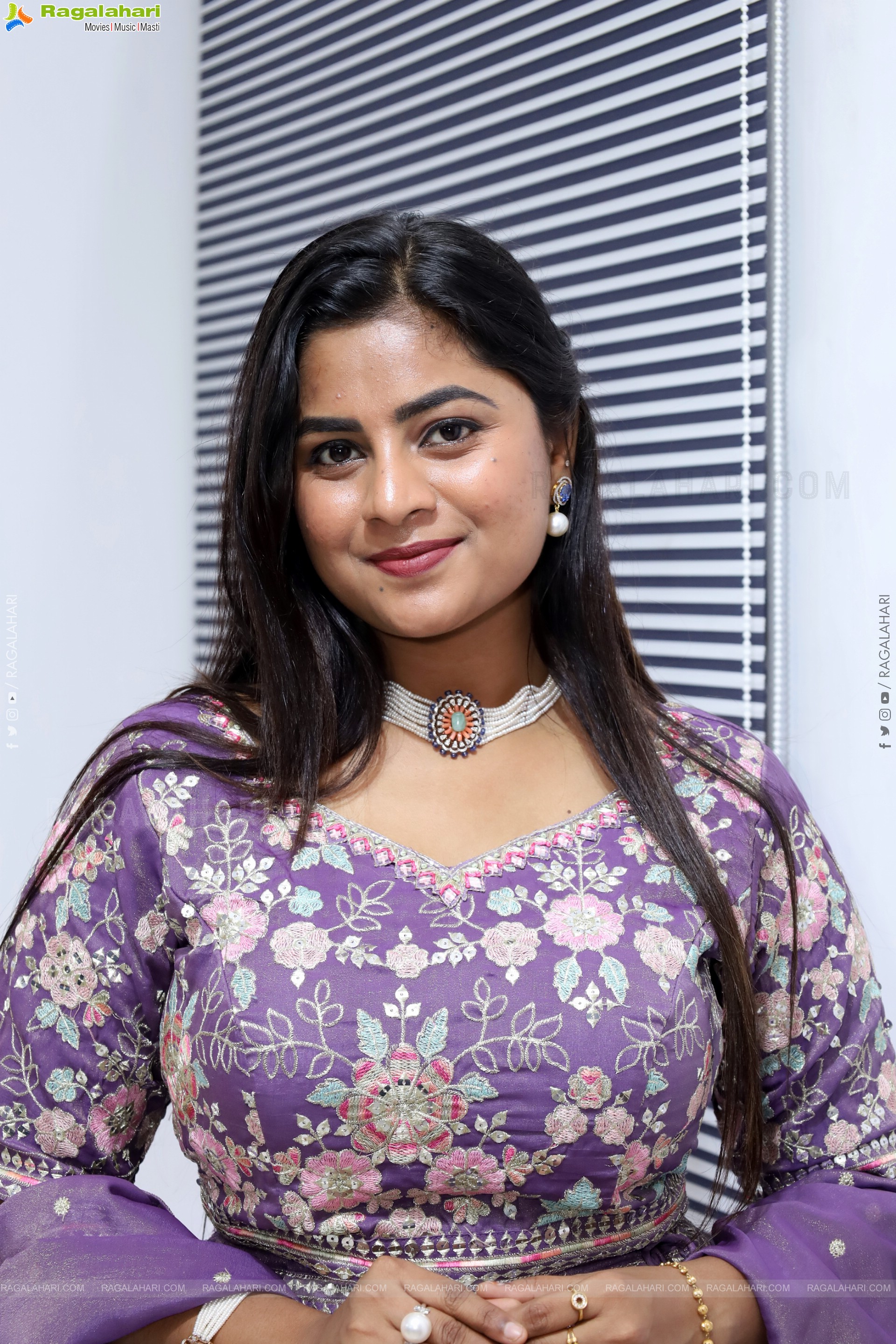 Siri Papa stills in Violet Designer Dress, HD Gallery