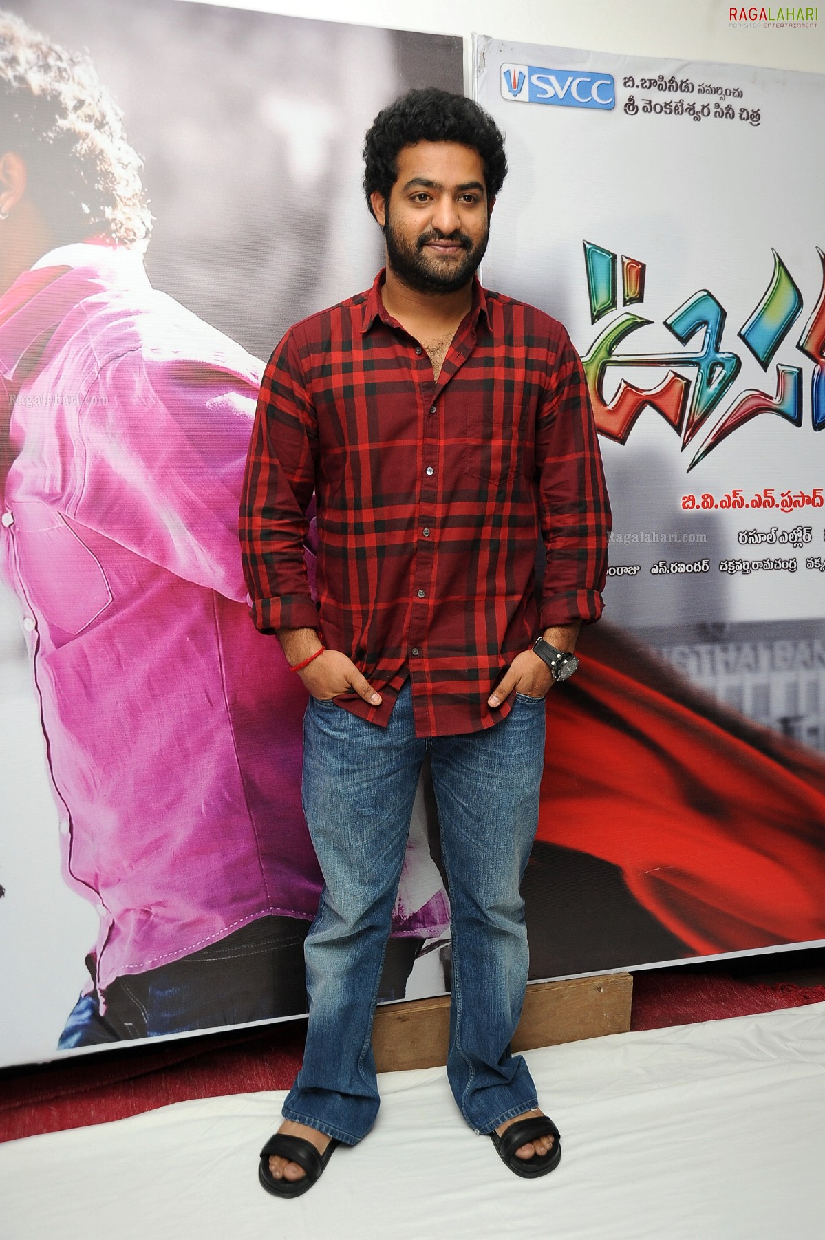 NTR with Beard at Oosaravelli Press Meet, HD Gallery, Images