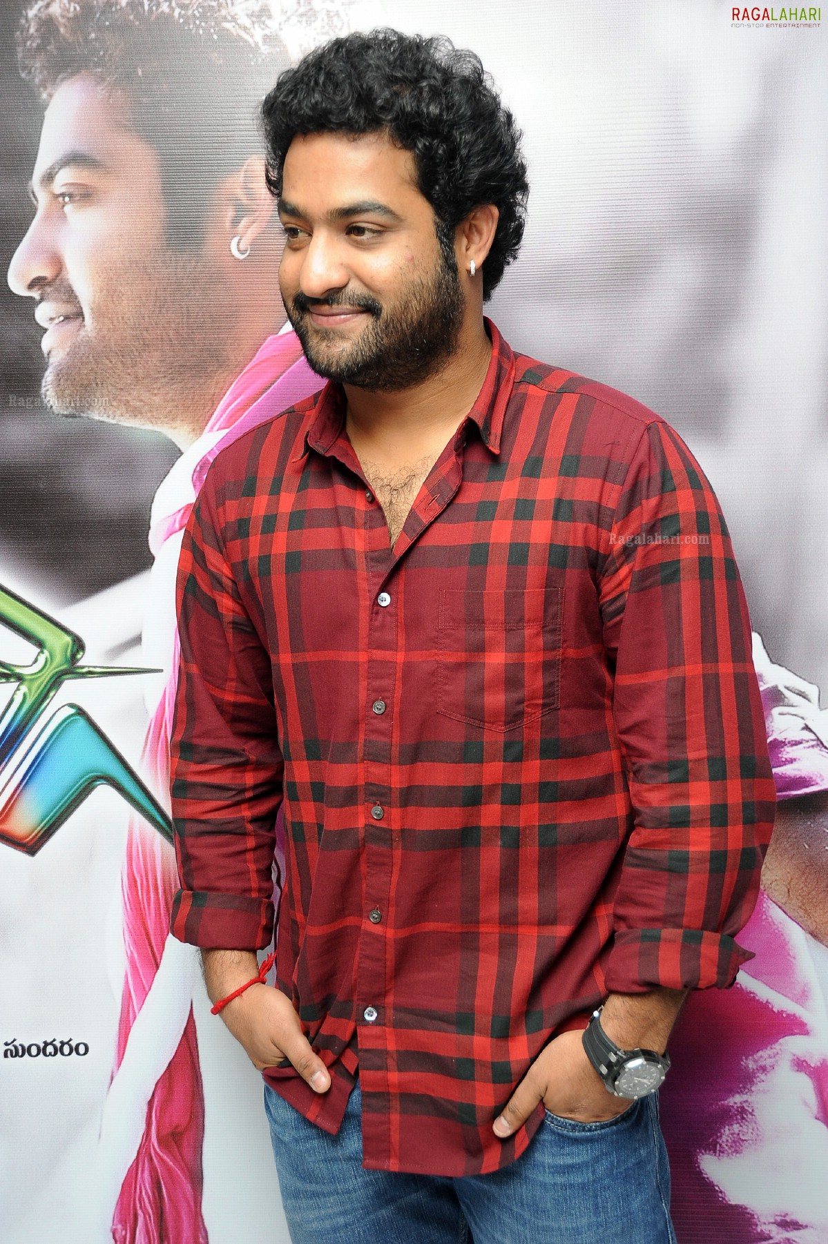 NTR with Beard at Oosaravelli Press Meet, HD Gallery, Images