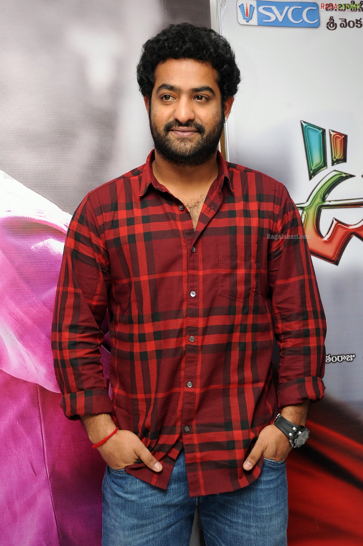 NTR with Beard at Oosaravelli Press Meet, HD Gallery, Images