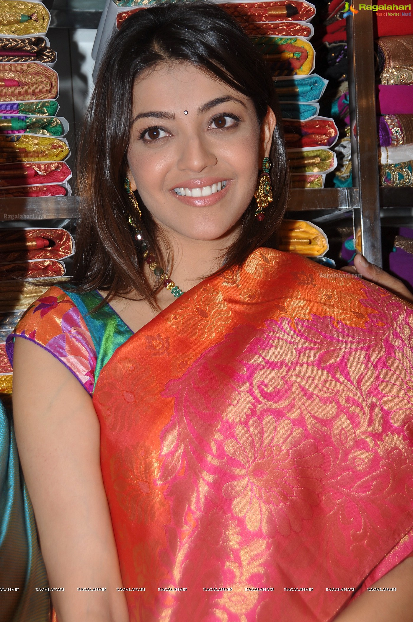 Kajal Aggarwal in saree at Kalanikethan, Hyderabad, Photo Gallery