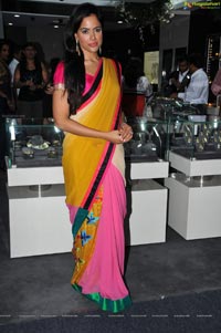 Sameera Reddy Yellow Pink Saree
