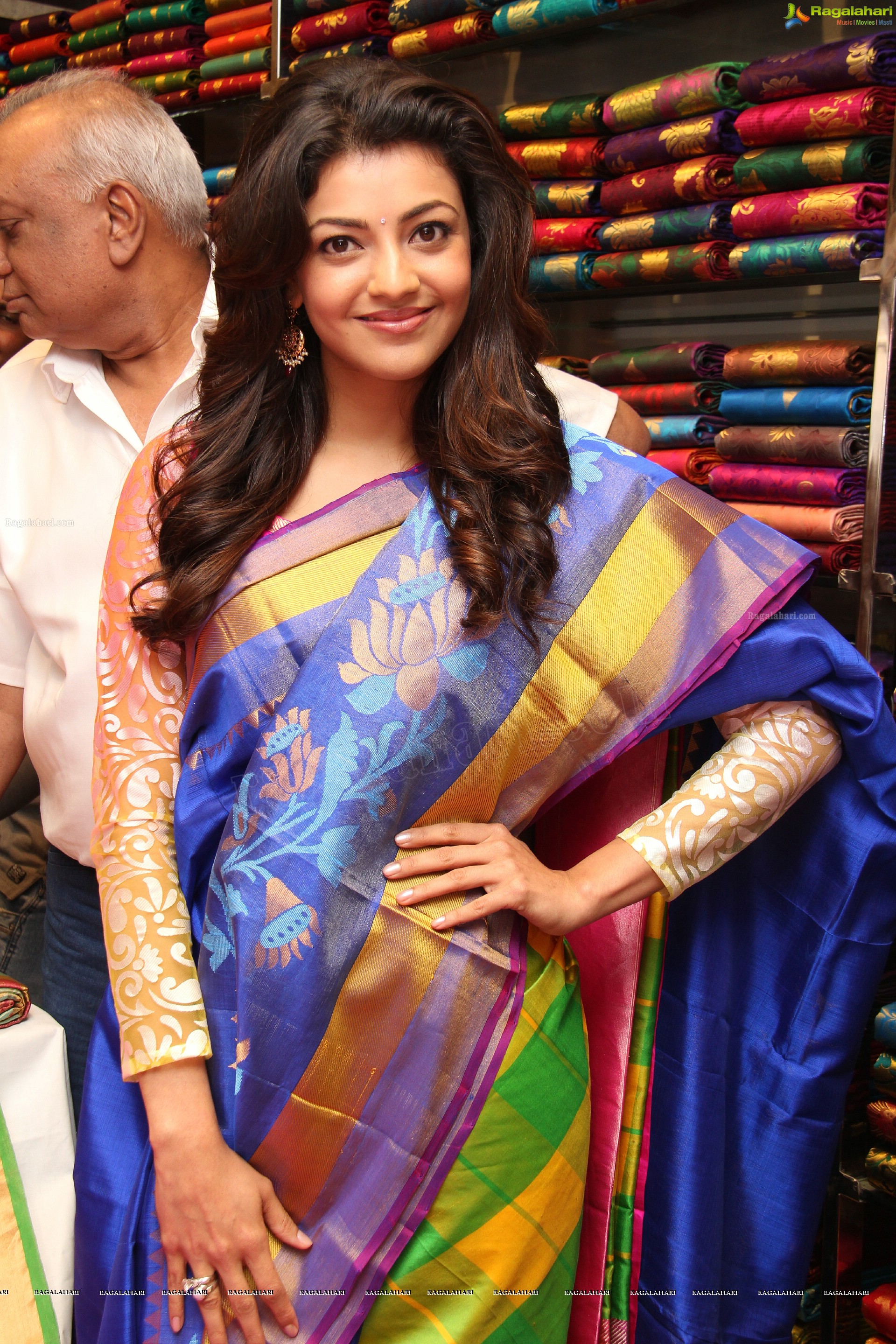 Kajal Aggarwal in Pink Saree at Kalanikethan, Hyderabad, Exclusive HD Photos