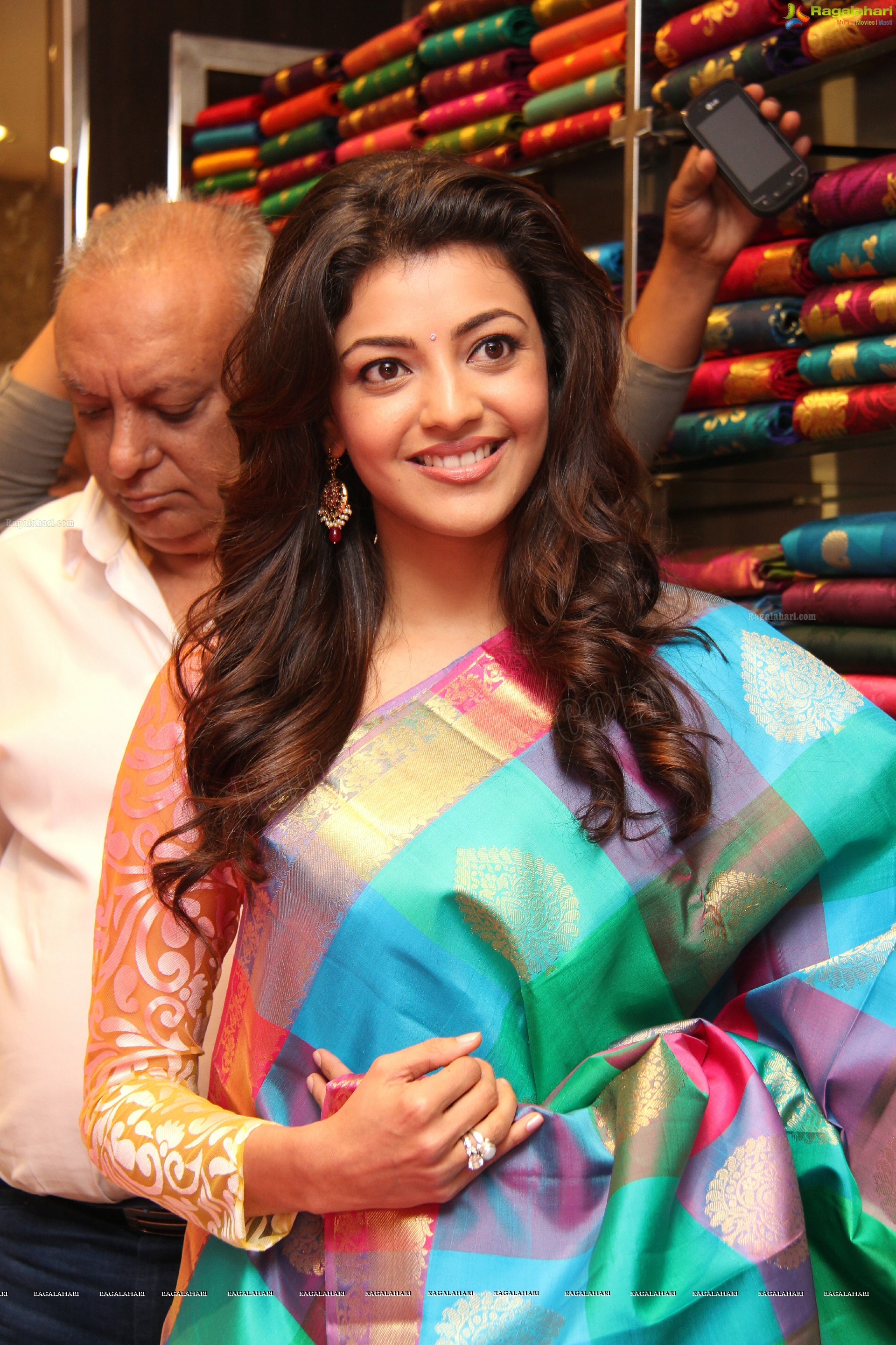 Kajal Aggarwal in Pink Saree at Kalanikethan, Hyderabad, Exclusive HD Photos