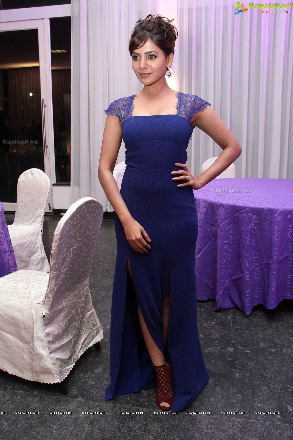 Samantha in Blue Dress at Project 511: Food For Change Charity Show