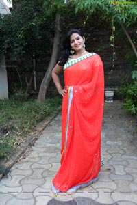 Heroine Tanusha in Red Saree