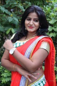 Heroine Tanusha in Red Saree